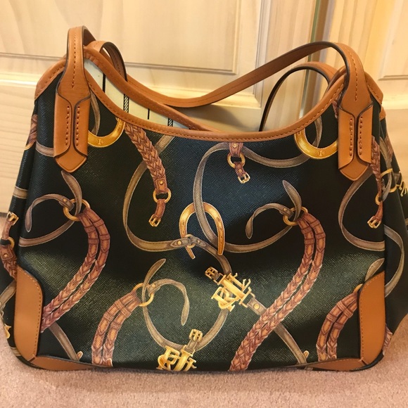 Ralph Lauren Equestrian Print Tote 